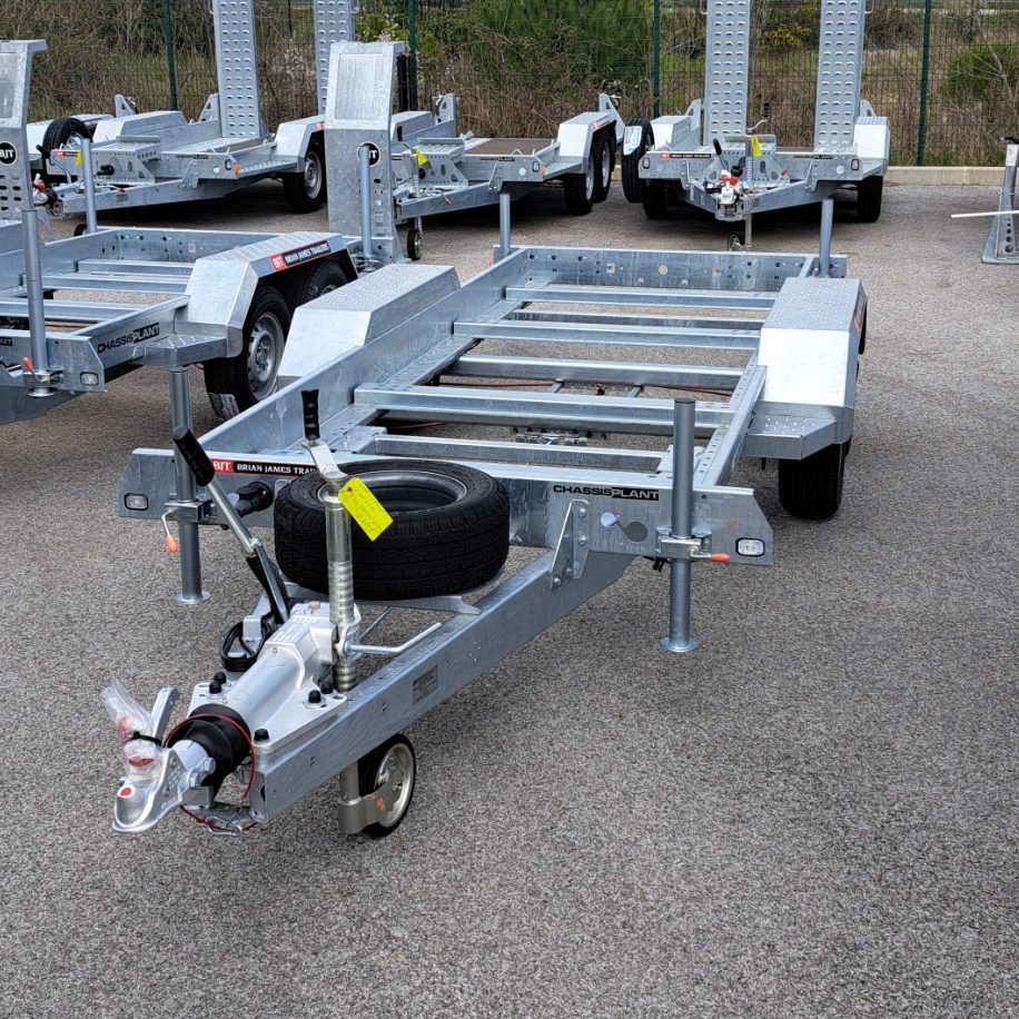 remorque porte engin générateur brian james trailers chassis plant 3.8 1.3 3500 kg