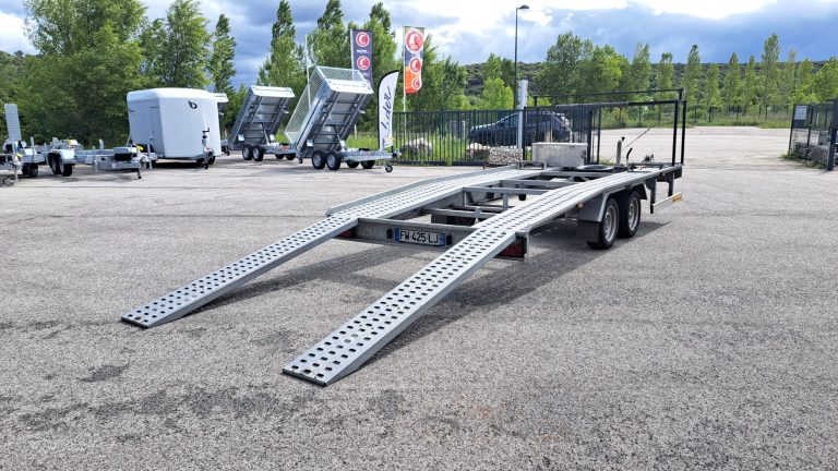 Remorque porte voiture d'occasion Niewiadow Jupiter 4,5m x 2m 2700 kg lussan montpellier uzès montpellier avignon montélimar
